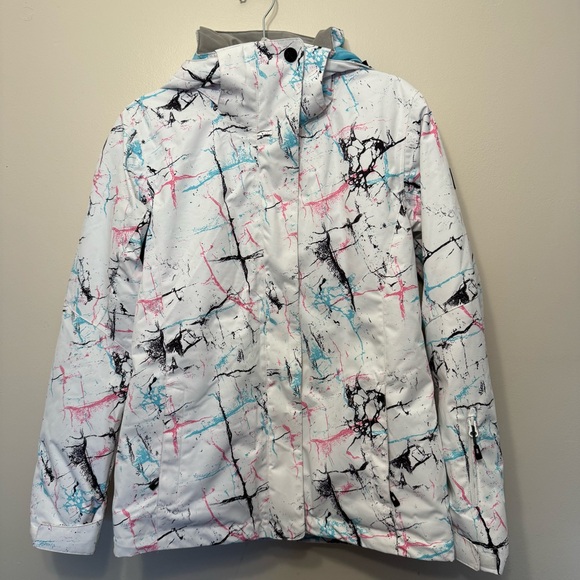 SMN Colorful Paint Splatter Winter Metropolis Ski Jacket ⁶Coat Size Medium - Picture 2 of 9